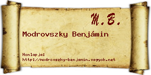 Modrovszky Benjámin névjegykártya
